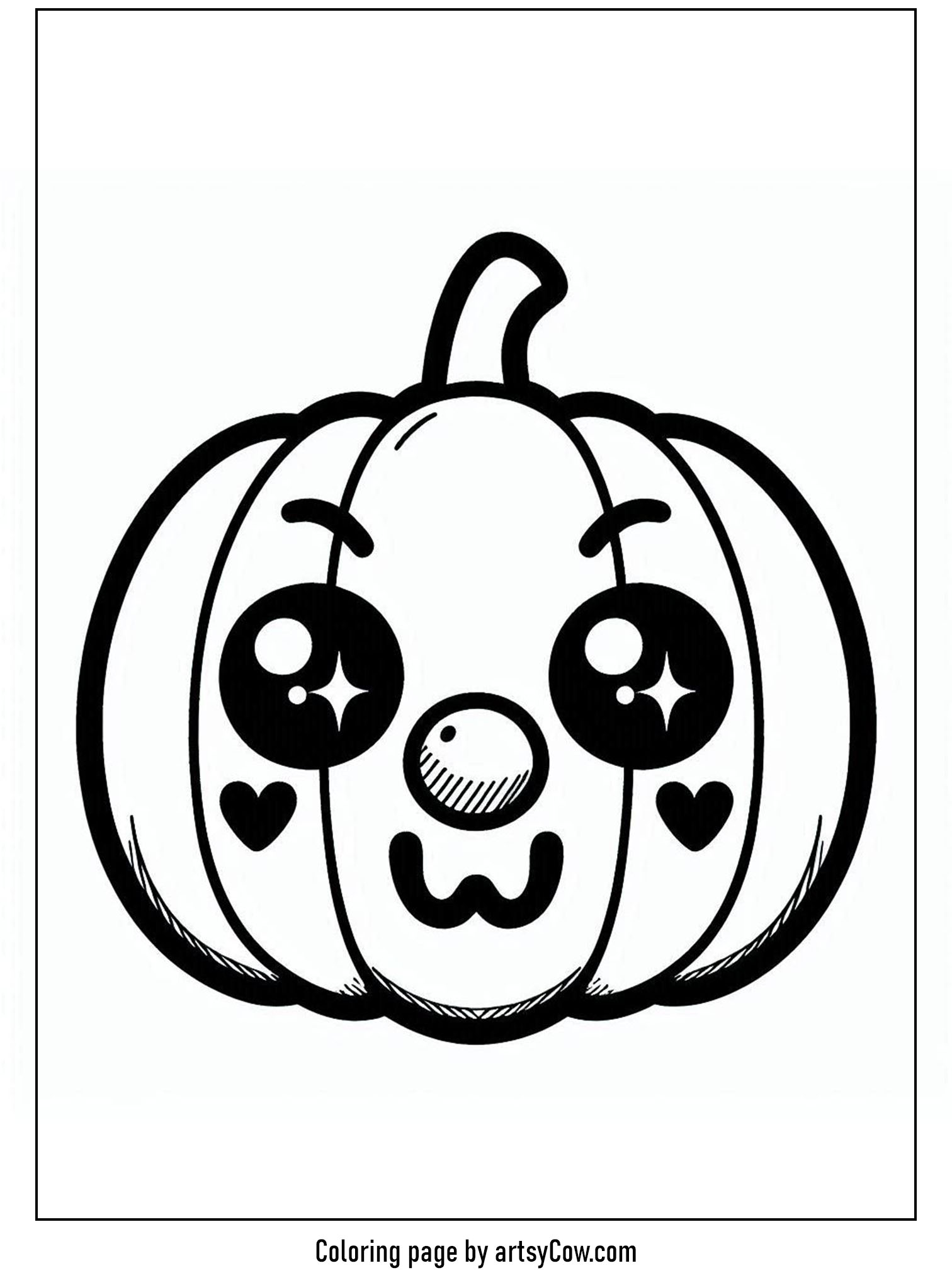halloween coloring pages with jack-o-lantern- jack-o-lantern with a clown nose.